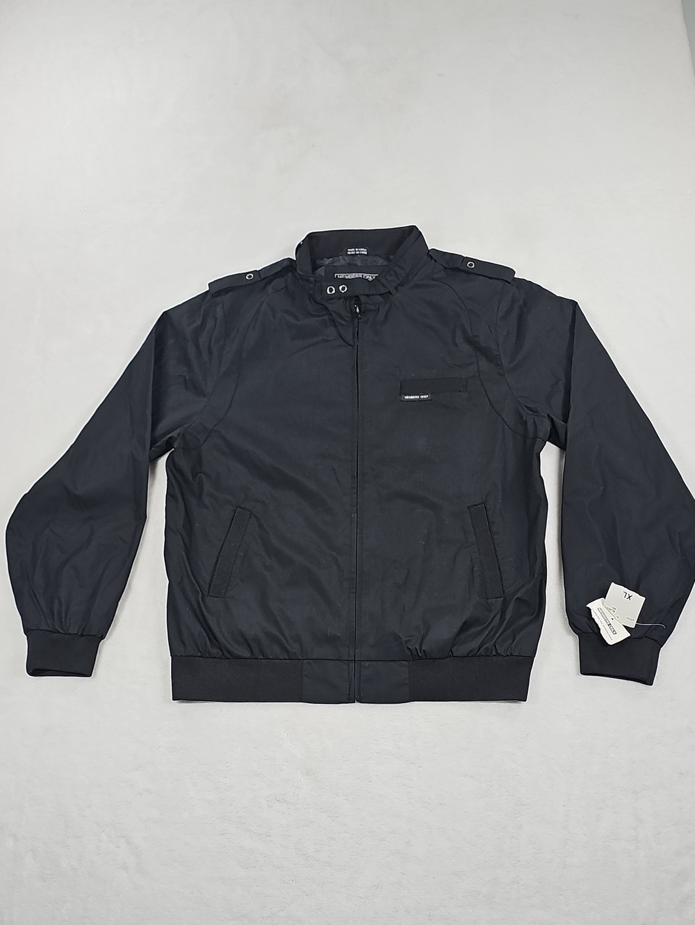 Members Only Mens Iconic Racer Jacket Black Full Zip Throat Latch XL‎ 47777